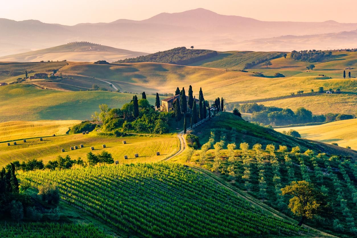 El pintoresco Val D'Orcia en mitad de la Toscana