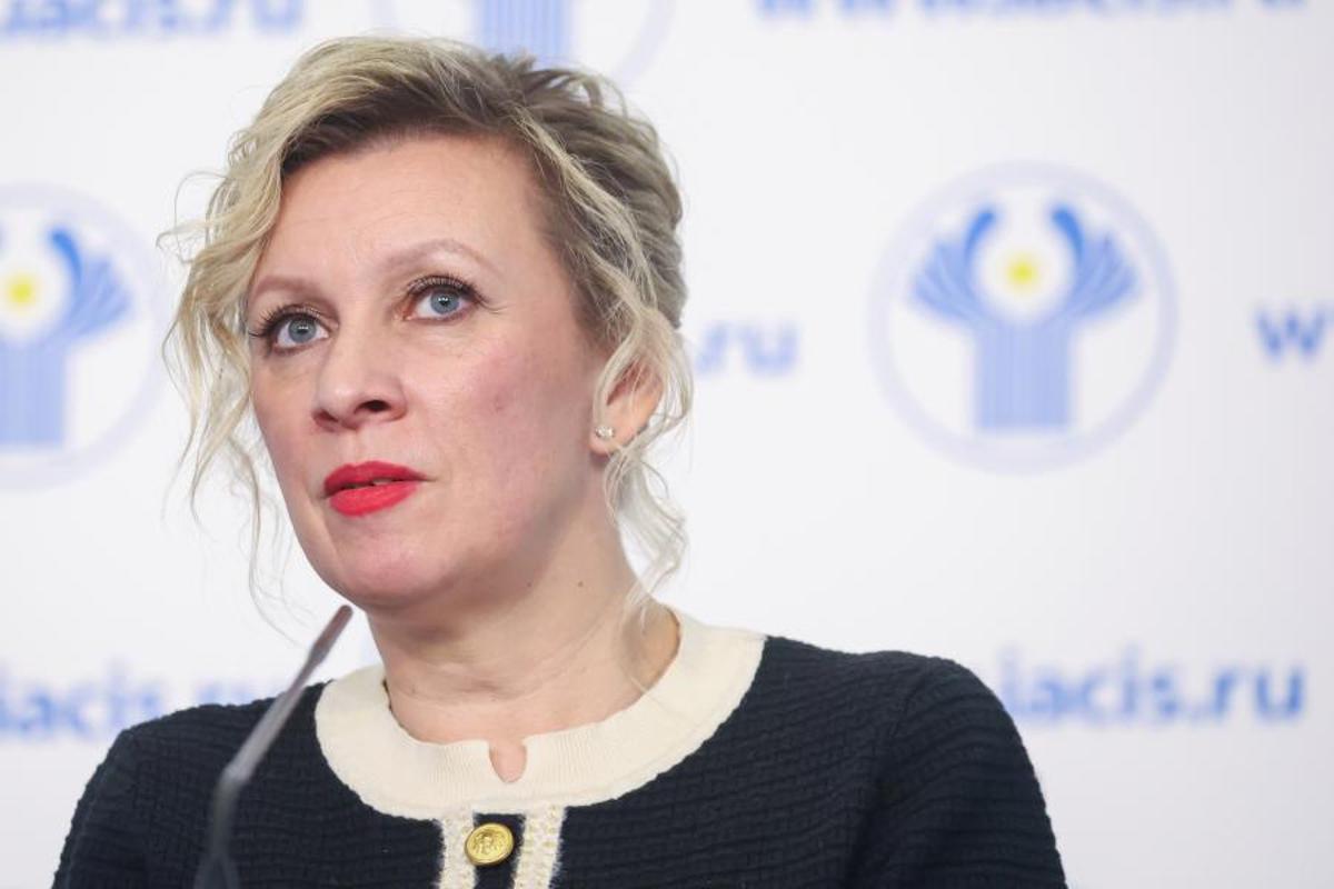 La portavoz de Exteriores rusa, María Zajarova, en una reuda de prensa.