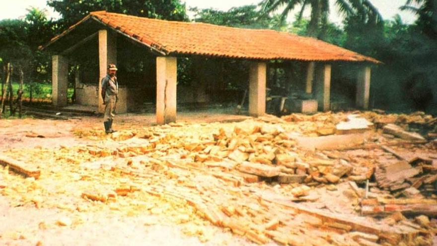 Obras de construcción de una escuela en Brasil, uno de los proyectos ejecutados con fondos recaudados por Manos Unidas en las comarcas del Nalón y el Caudal.