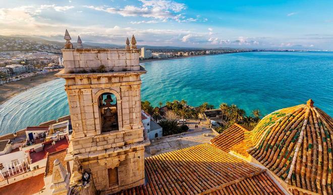 View on Peniscola  from the top of Pope Luna's  Castle