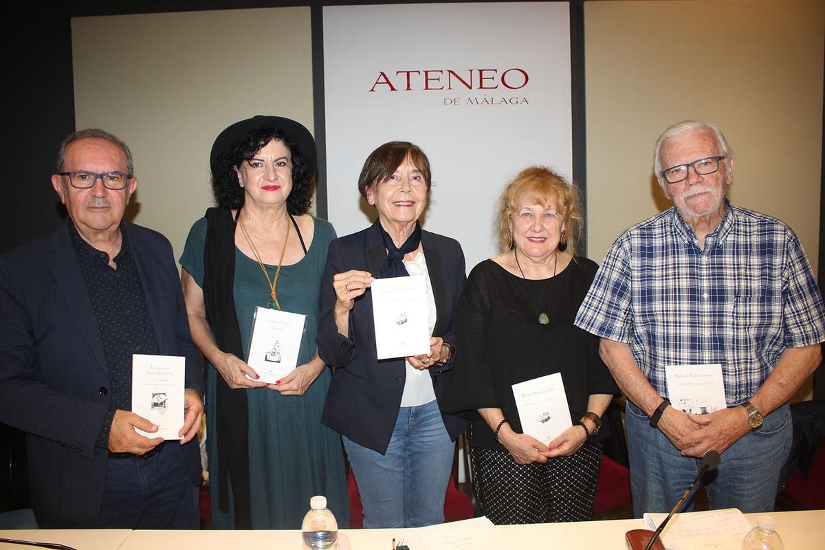Francisco Ruiz Noguera, Aurora Luque, Rosa Romojaro, Isabel Romero y Rafael Ballesteros, en la presentación de la Colección Romero, el pasado otoño en el Ateneo.