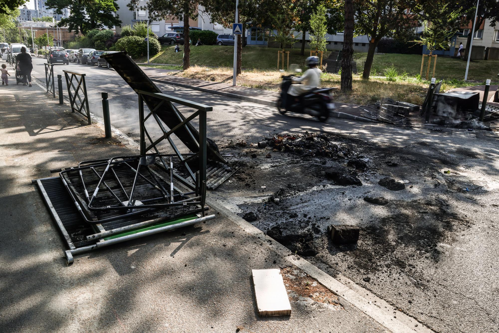 Clean up in Nanterre after riots over teenager fatally shot by police