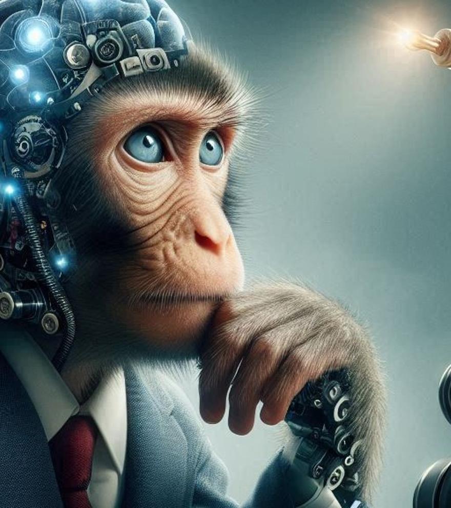 Un chip cerebral puede interpretar también los pensamientos de un mono
