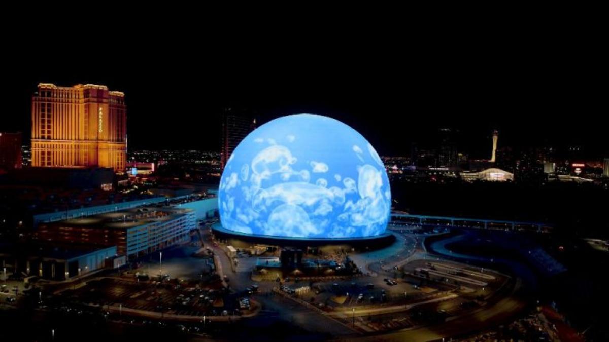 La famosa Sphere o Esfera luminosa de Las Vegas