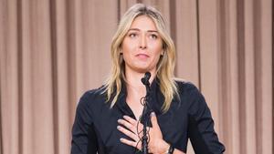 Sharapova, en la rueda de prensa del pasado marzo en la que anunció su positivo en Australia