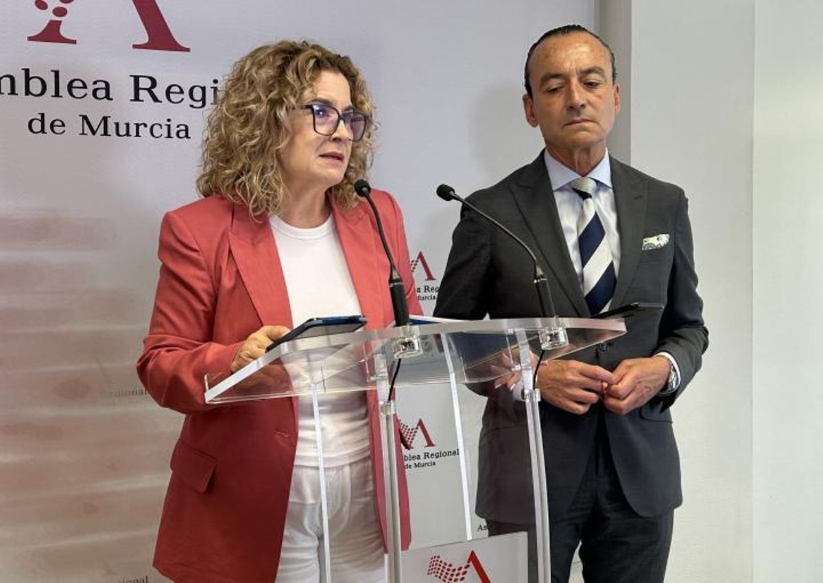 Los dos diputados del Grupo Parlamentario Popular, este viernes en la Asamblea.