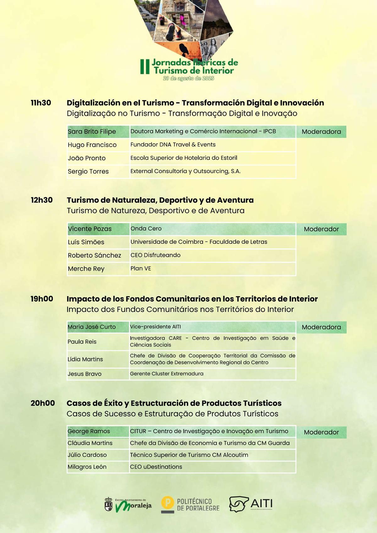 Programa de las II Jornadas Ibéicas de Turismo de Interior