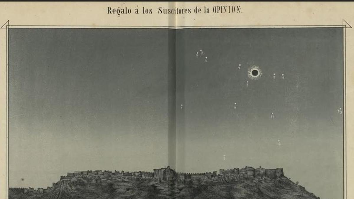 Imagen del eclipse de 1860 en Sagunt.