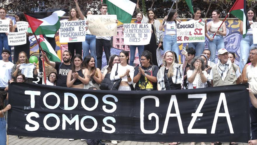 Los estudiantes de Educación Social protestan contra el &quot;genocidio en Gaza&quot; y no descartan acampar en la universidad