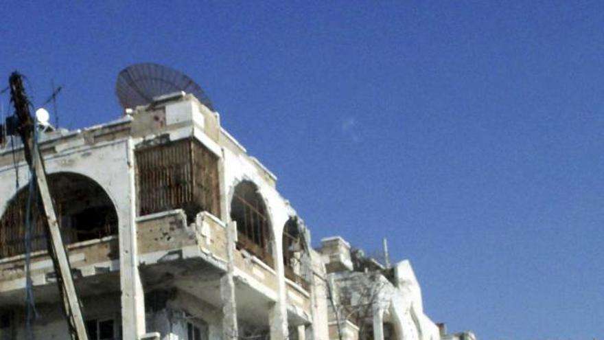 Un edificio destruido por los bombardeos en la ciudad de Homs.