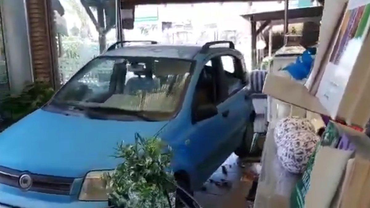 Una mujer se empotra con el coche en un vivero para 'defender' a las plantas
