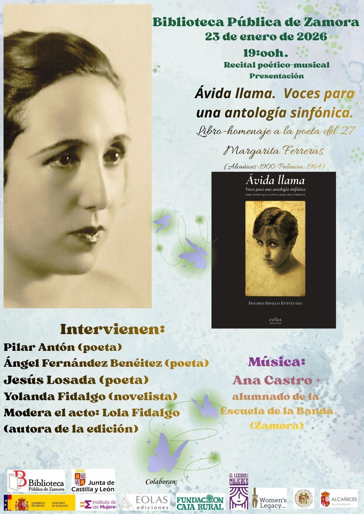 Cartel de la actividad de Margarita Ferreras.