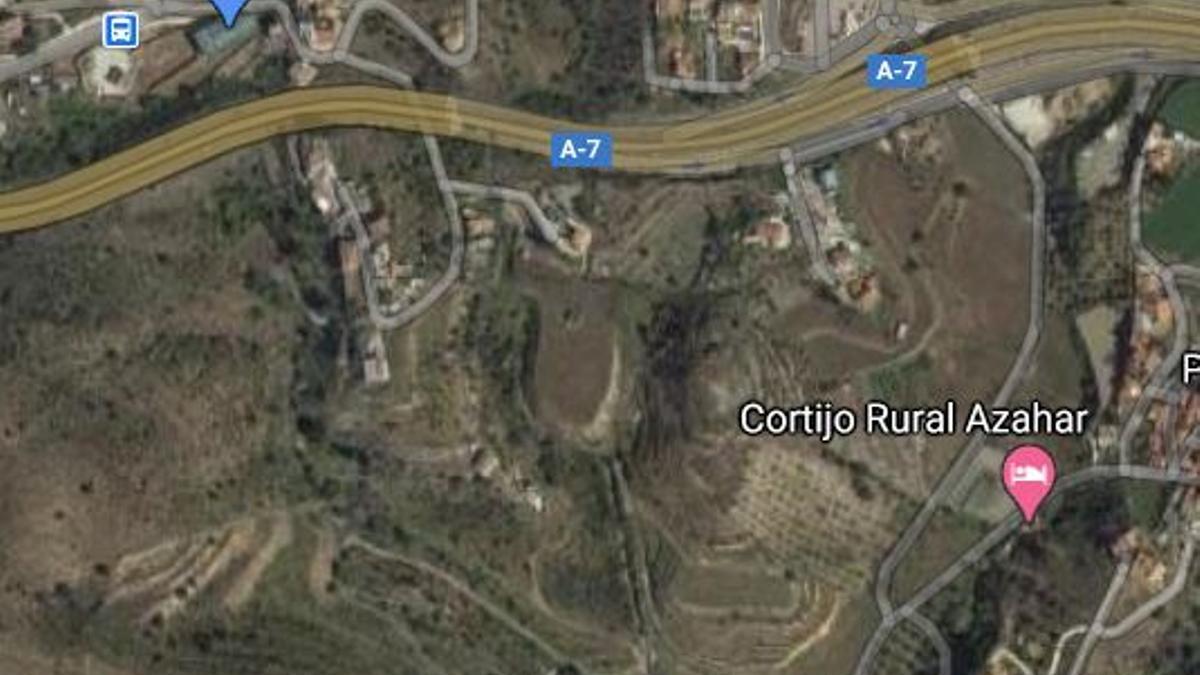 Zona donde se quiere desarrollar un parque industrial y empresarial en Rincón de la Victoria.