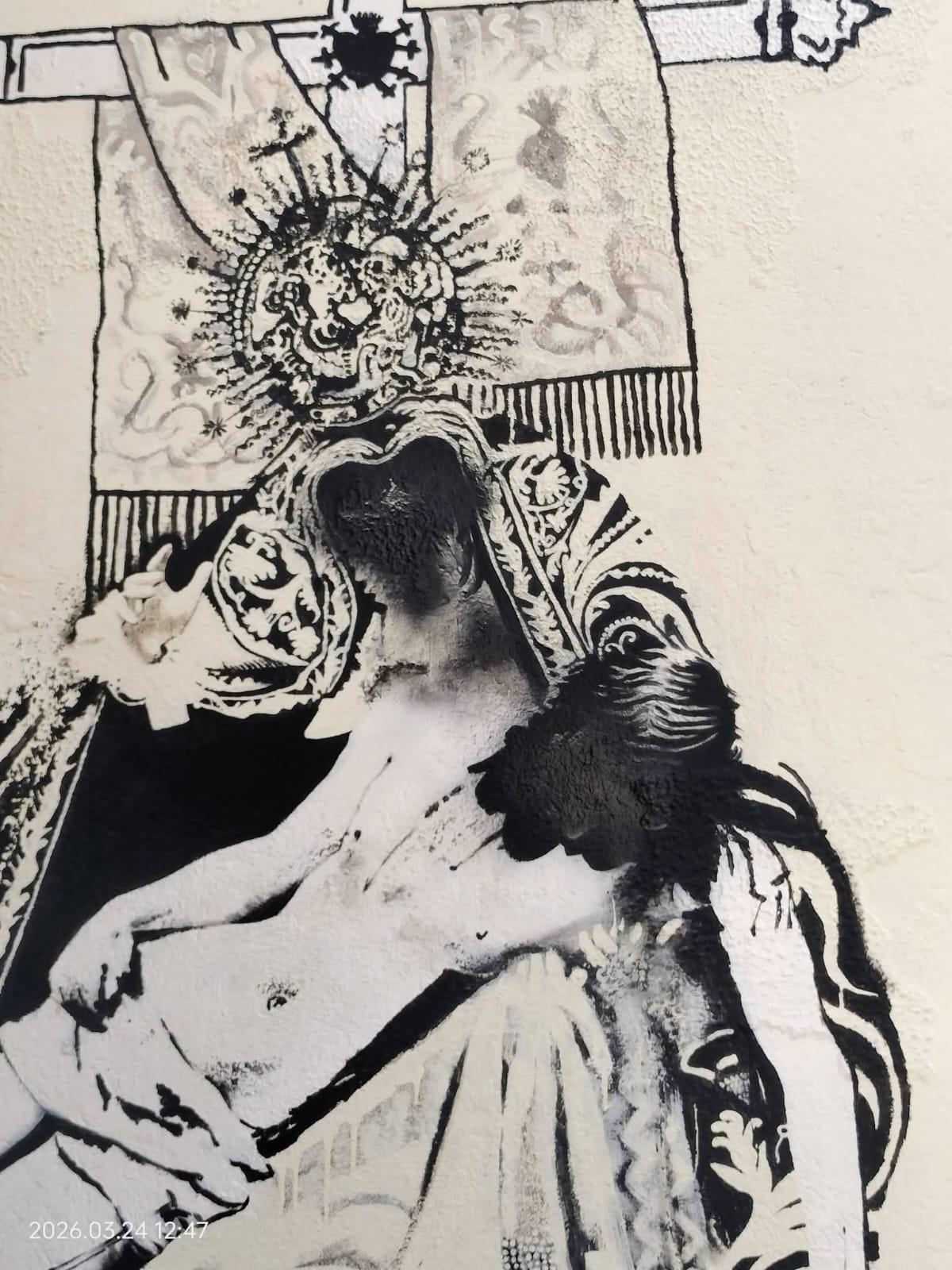 Vandalización del mural de la calle Quebrantahuesos.