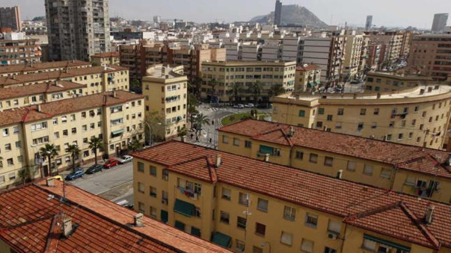 Panorámica del barrio de José Antonio en torno a la plaza de la División Azul.