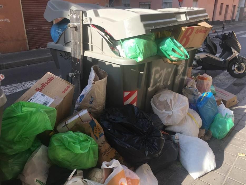 Basura en las calles de Alicante