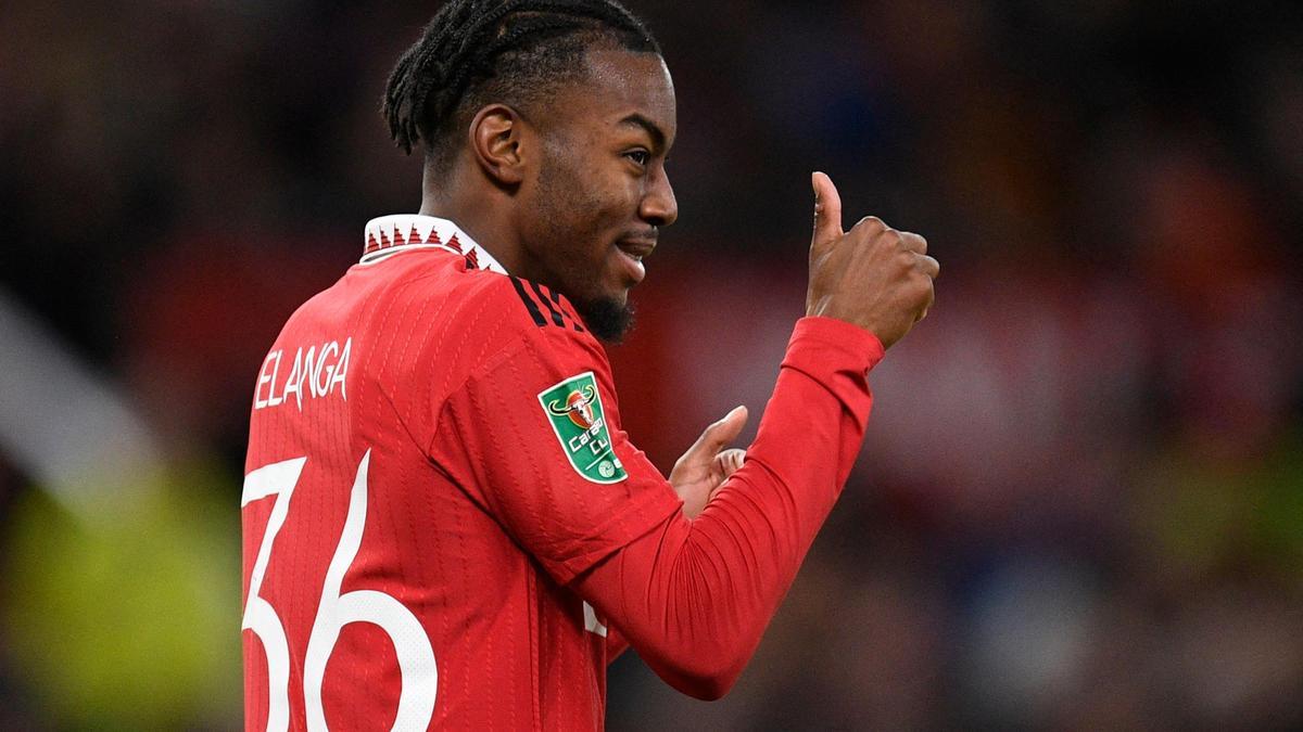 Anthony Elanga, en su etapa en el United