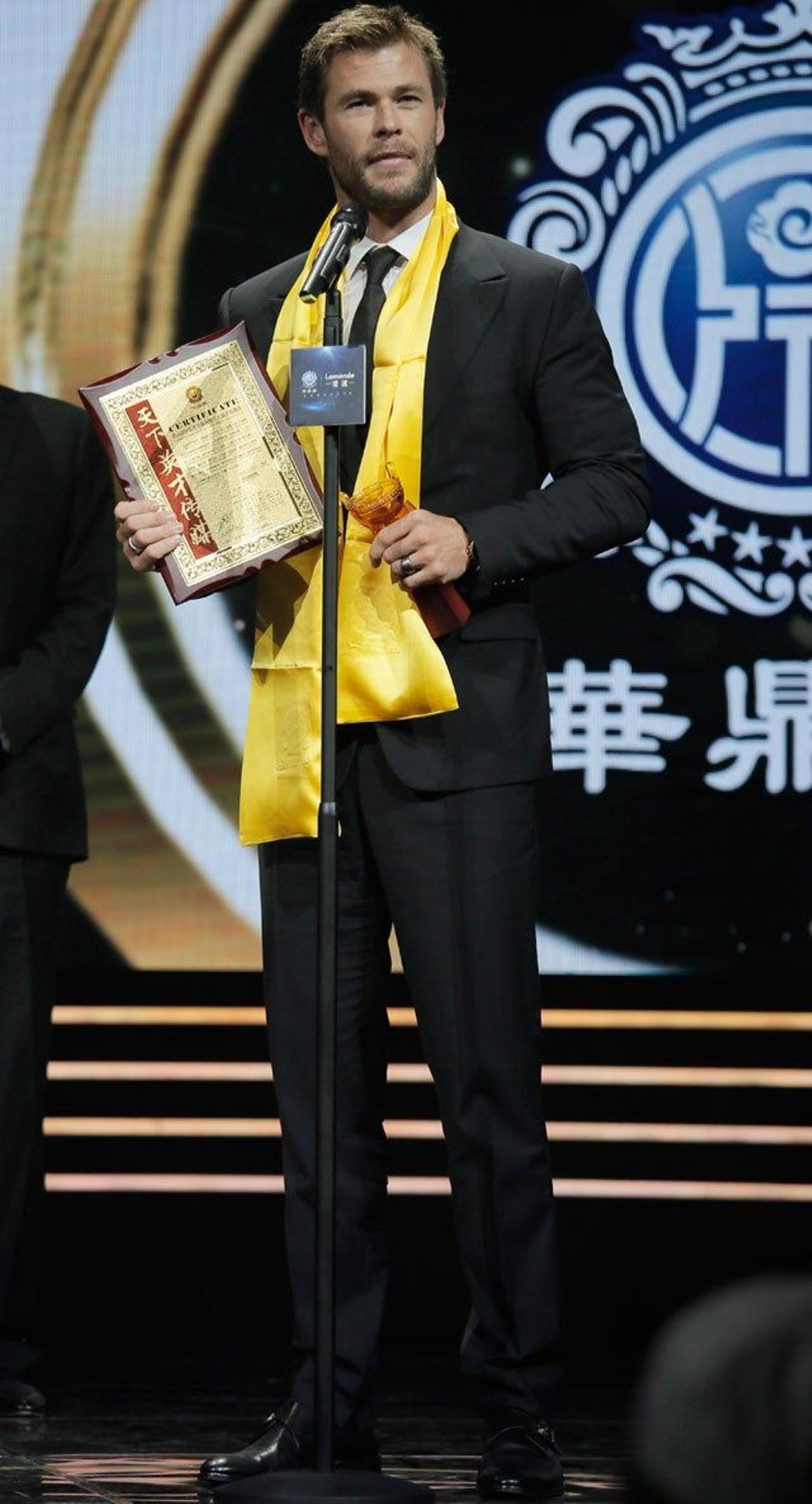 Chris Hemsworth agradece su premio Huading a Mejor Actor
