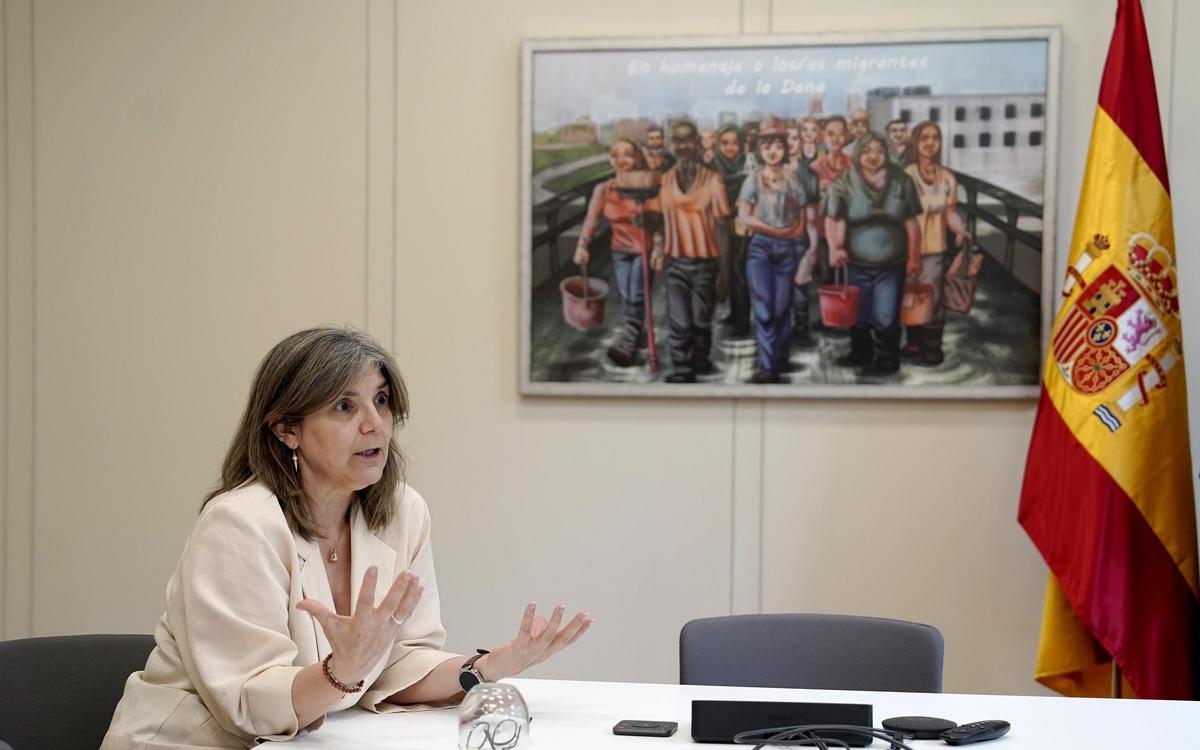 Pilar Cancela, secretaria de Estado de Migraciones, durante la entrevista.