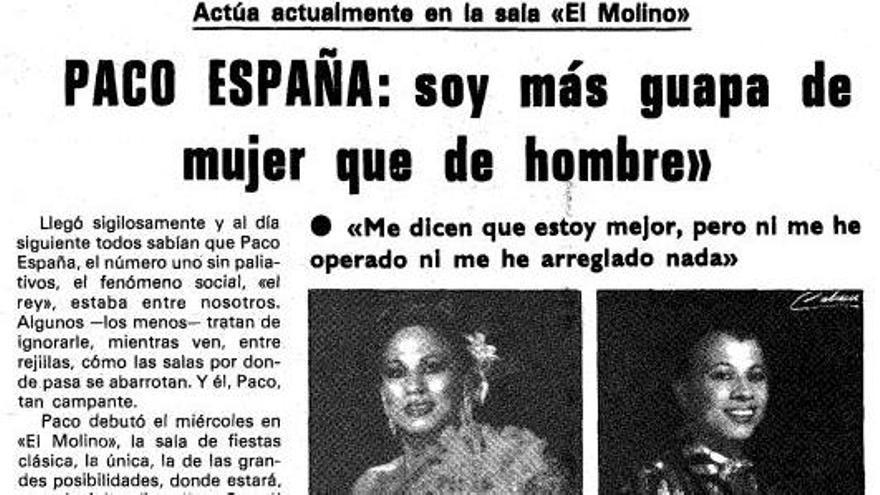 Paco España en La Provincia, 1986.