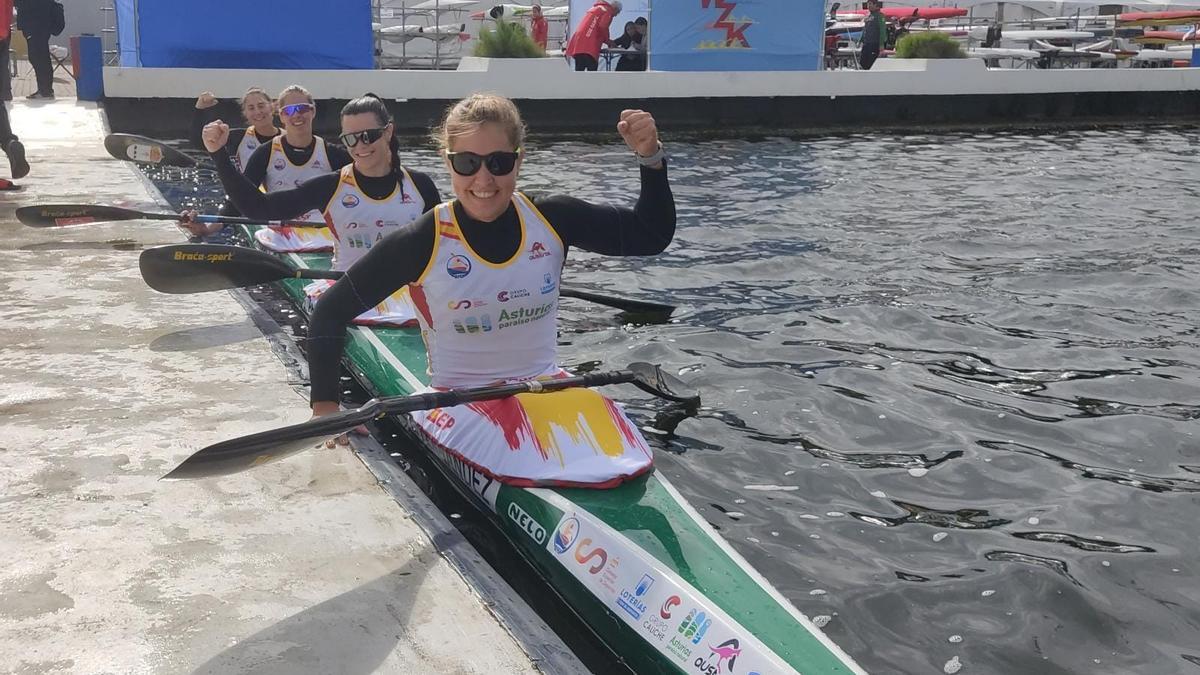 K-4 de Laura Pedruelo y Eva Barrios, junto a Estefanía Fernández y Marta Figueroa, en Poznan