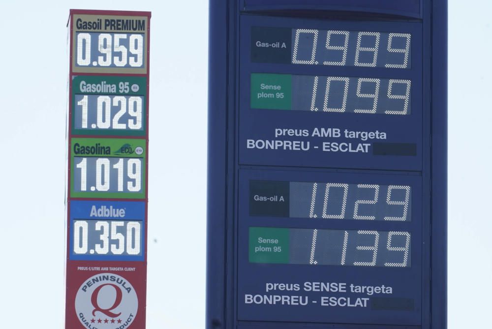 Benzineres buides amb els preus dels combustibles molt baixos