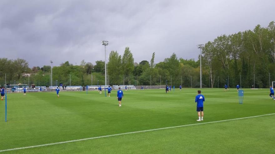 Una imagen del entrenamiento del Oviedo.