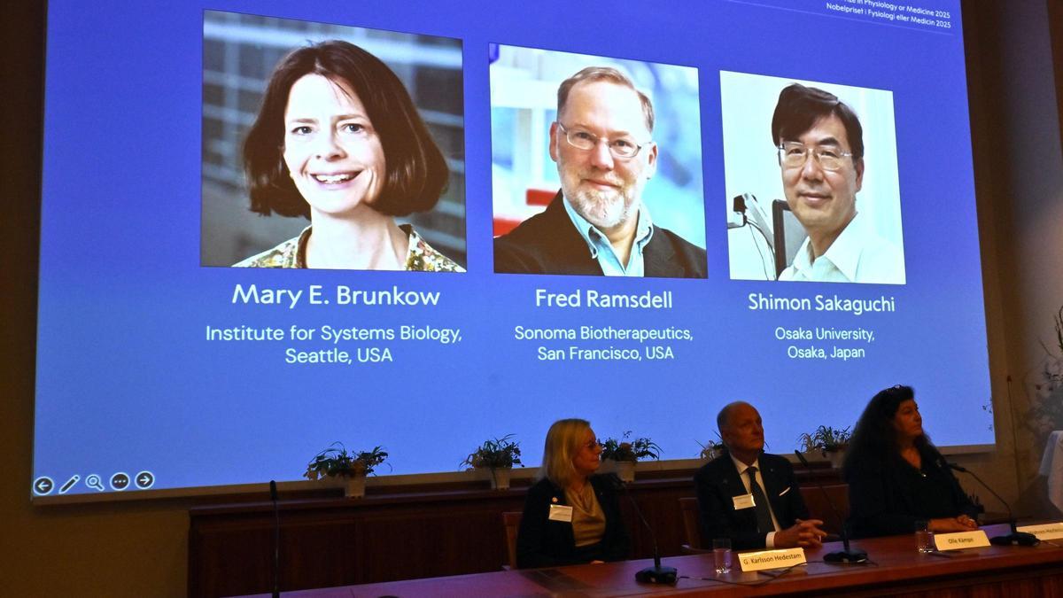 Mary E. Brunkow, Fred Ramsdell y Shimon Sakaguchi, galardonados con el Premio Nobel de Medicina 2025