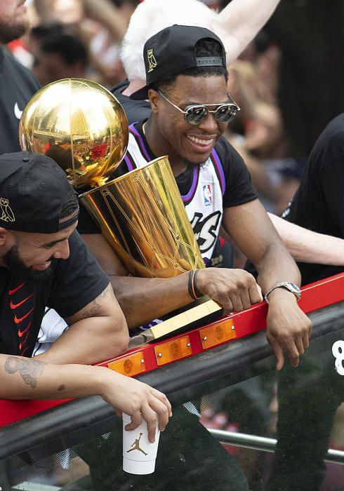 Los Raptors celebran el título de la NBA