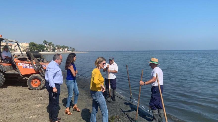 La directora general y concejales de Cartagena, con una brigada.