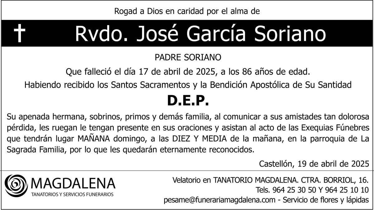 Rvdo. José García Soriano