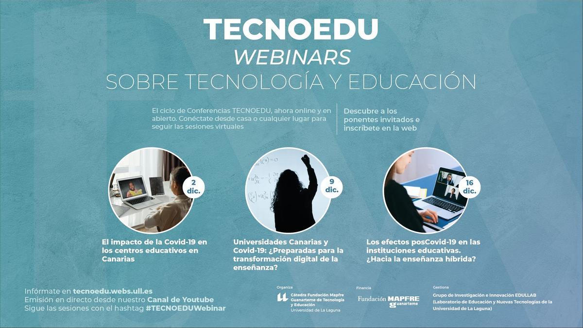 Cartel de TecnoEDU: Webinars sobre tecnología y educación