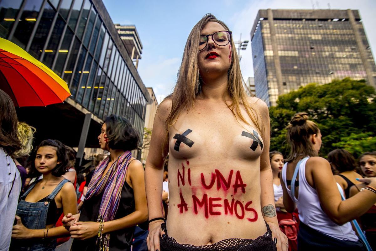 8M Celebración del Día internacional de la mujer en el mundo, Sao Paulo, Brasil.