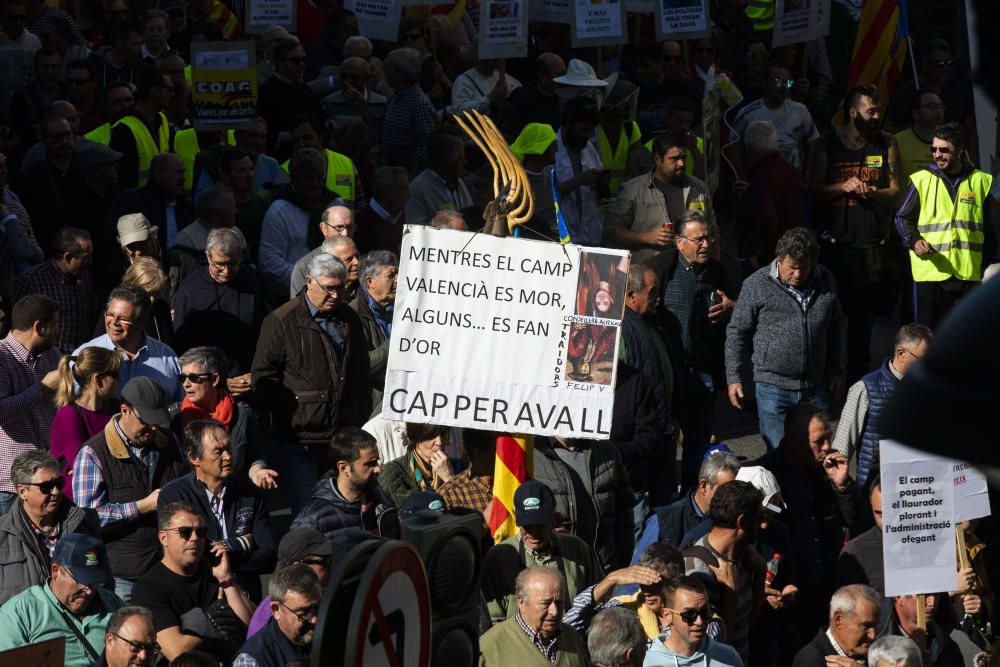 FOTOS: La tractorada de los agricultores toma València