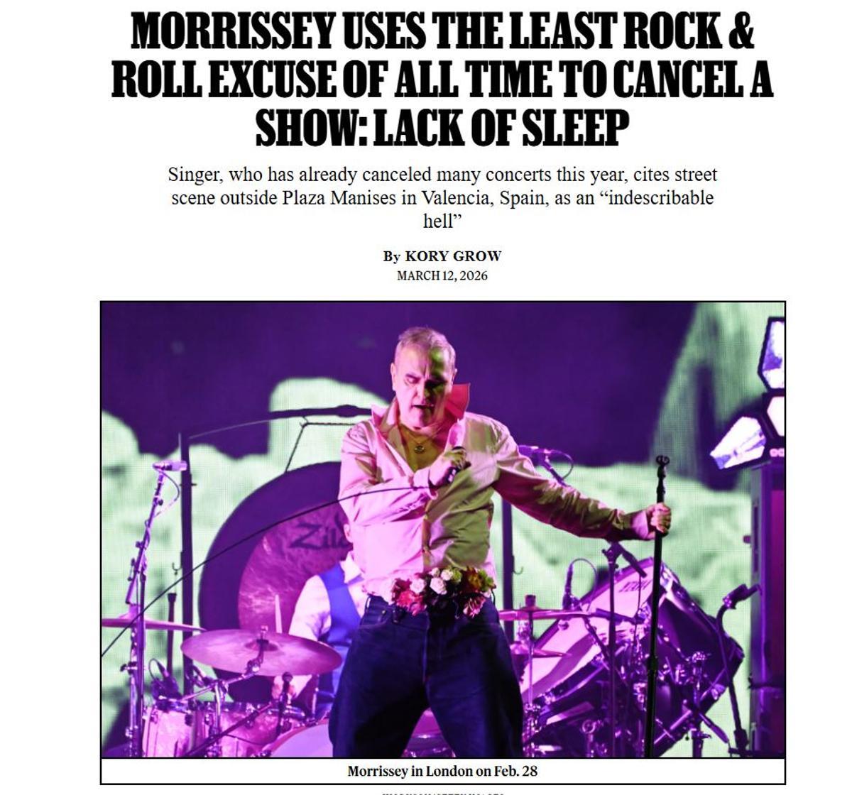 Morrissey en la rolling stone
