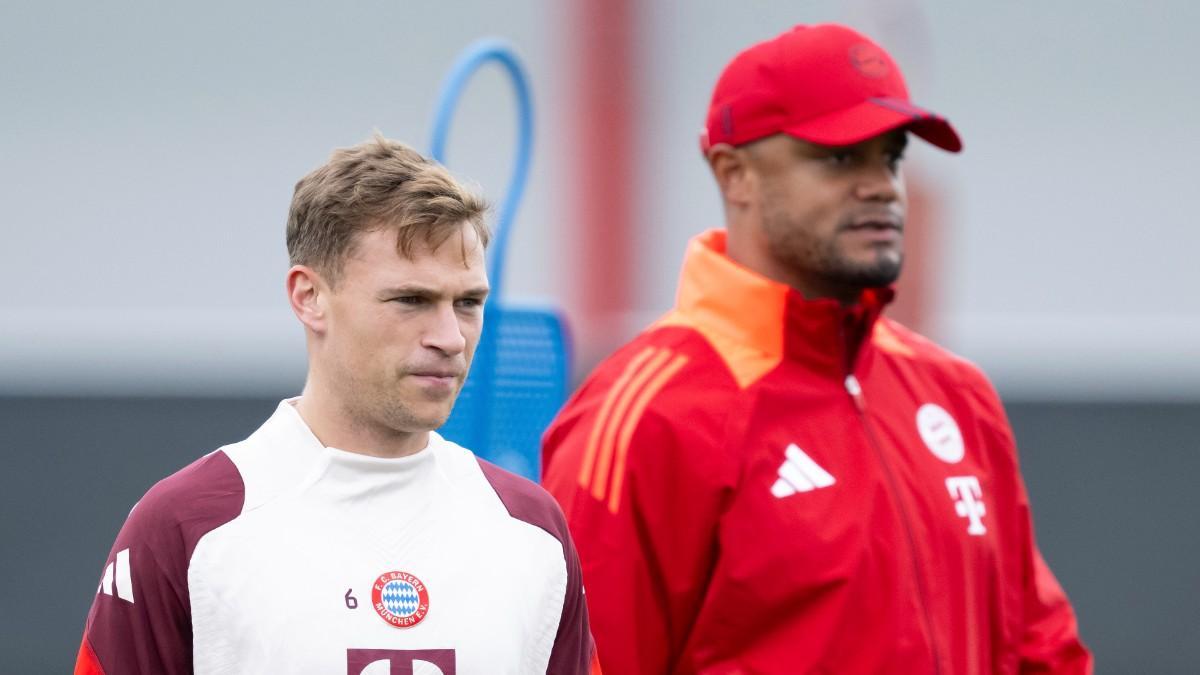 Kimmich, junto a su entrenador, Vincent Kompany