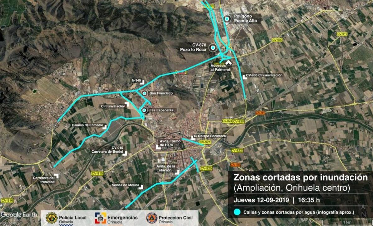 En directo | Más de 200 militares trabajan en las incidencias provocadas por la gota fría en Orihuela