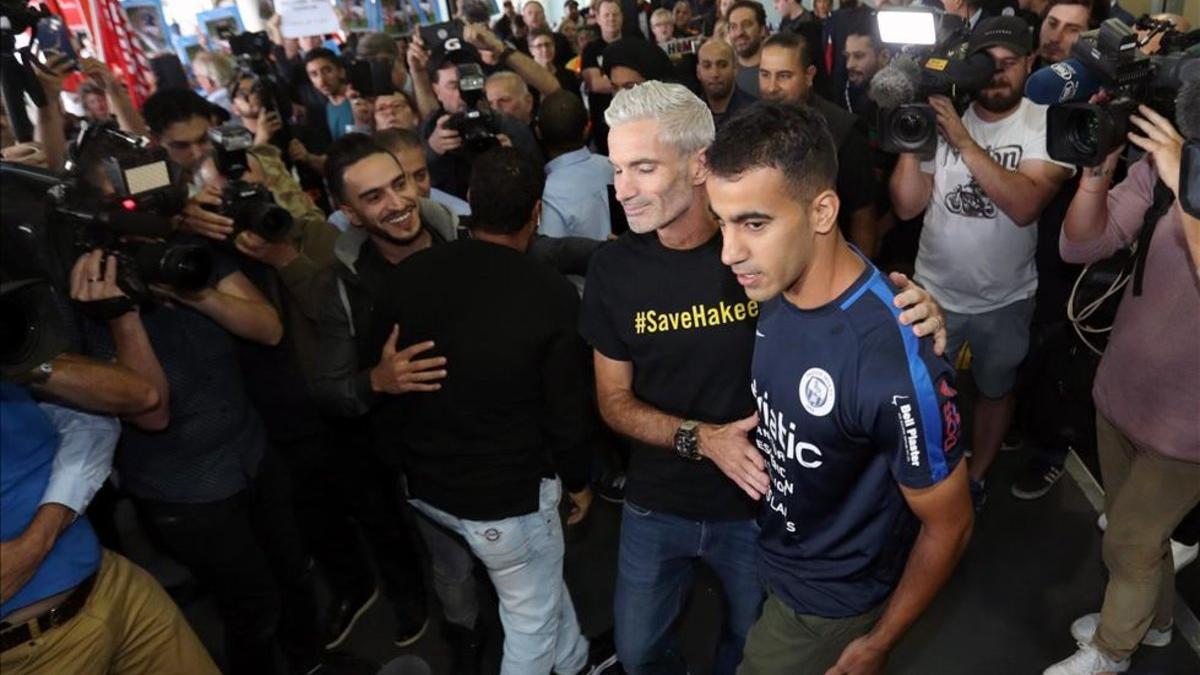 Hakeem al Araibi llegó a Australia tras ser detenido por dos meses