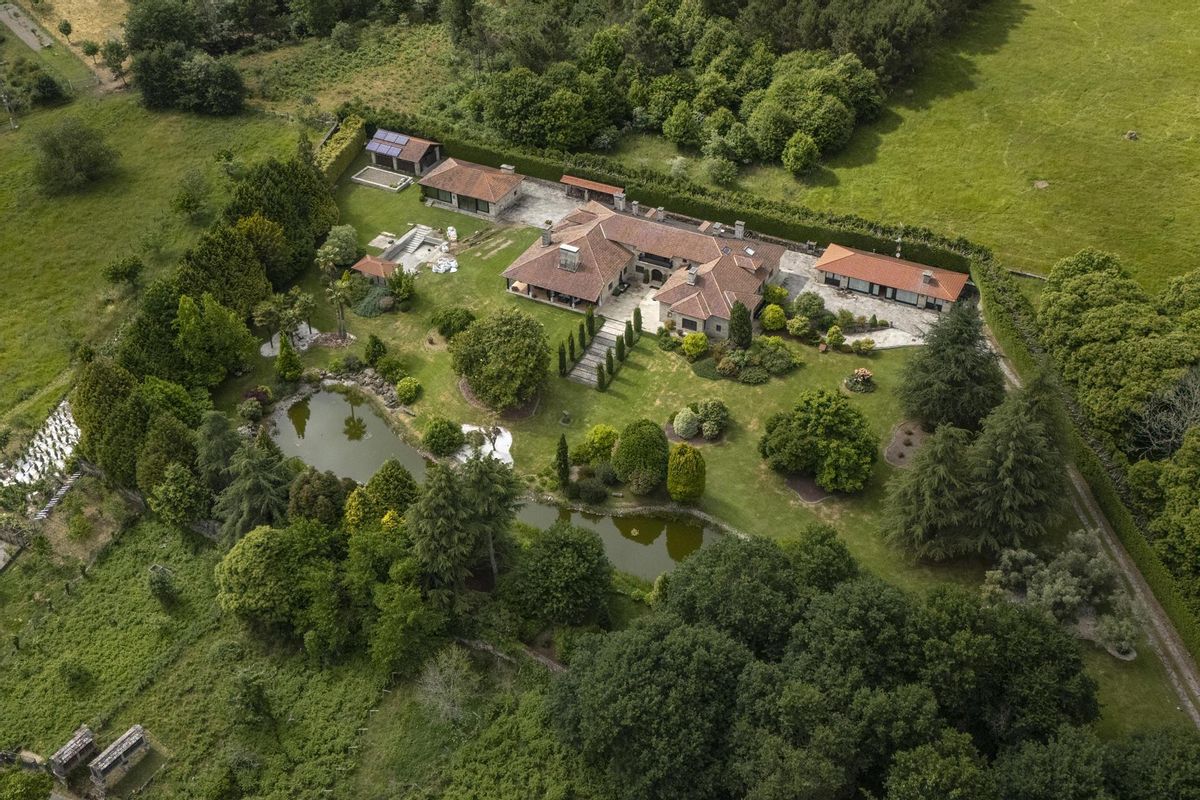 Vista aérea de la vivienda que ha comprado Julio Iglesias en Piñor (Ourense)