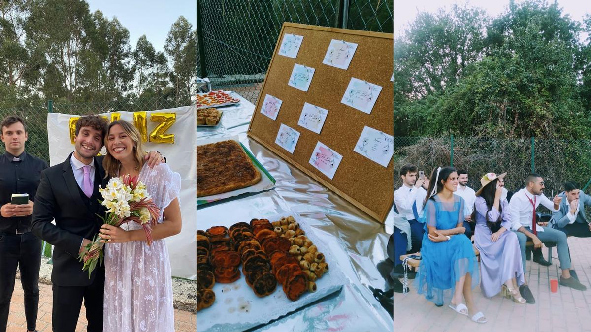 Oficiante y ramo de flores, canapés e invitaciones y postureo de los invitados, los requisitos obligatorios de una boda falsa