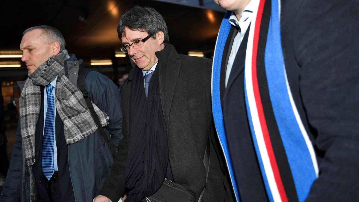 Carles Puigdemont a su llegada a Copenhague.