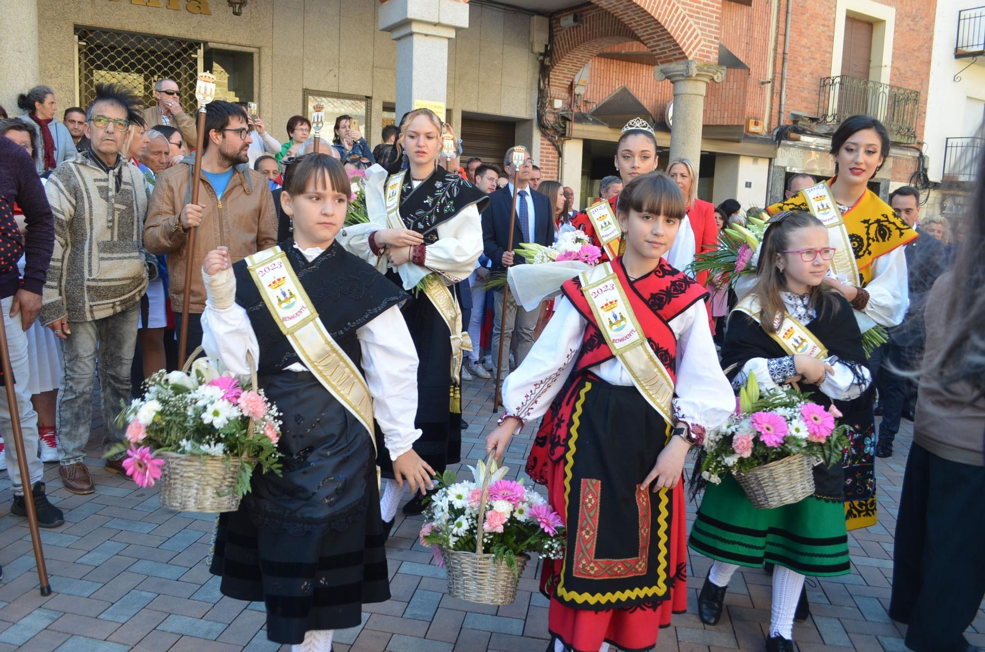 Fiestas de la Veguilla en Benavente: La patrona procesiona blindada por las doce peñas oficiales