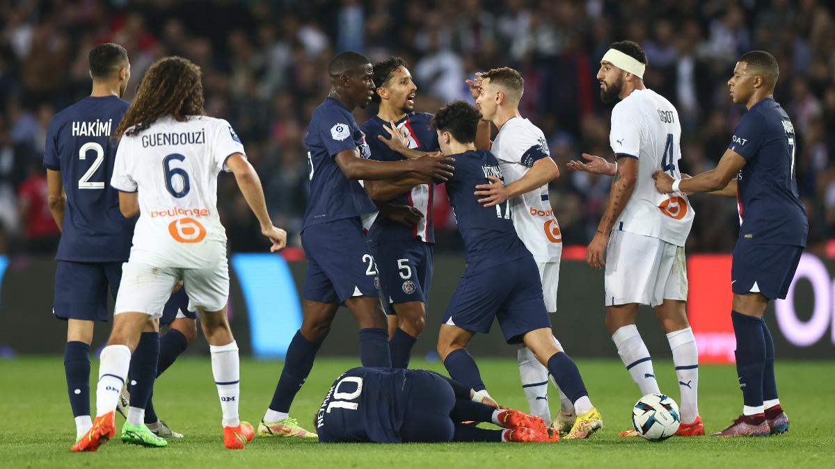 Siempre hay tensión en los enfrentamientos entre PSG y Olympique de Marsella