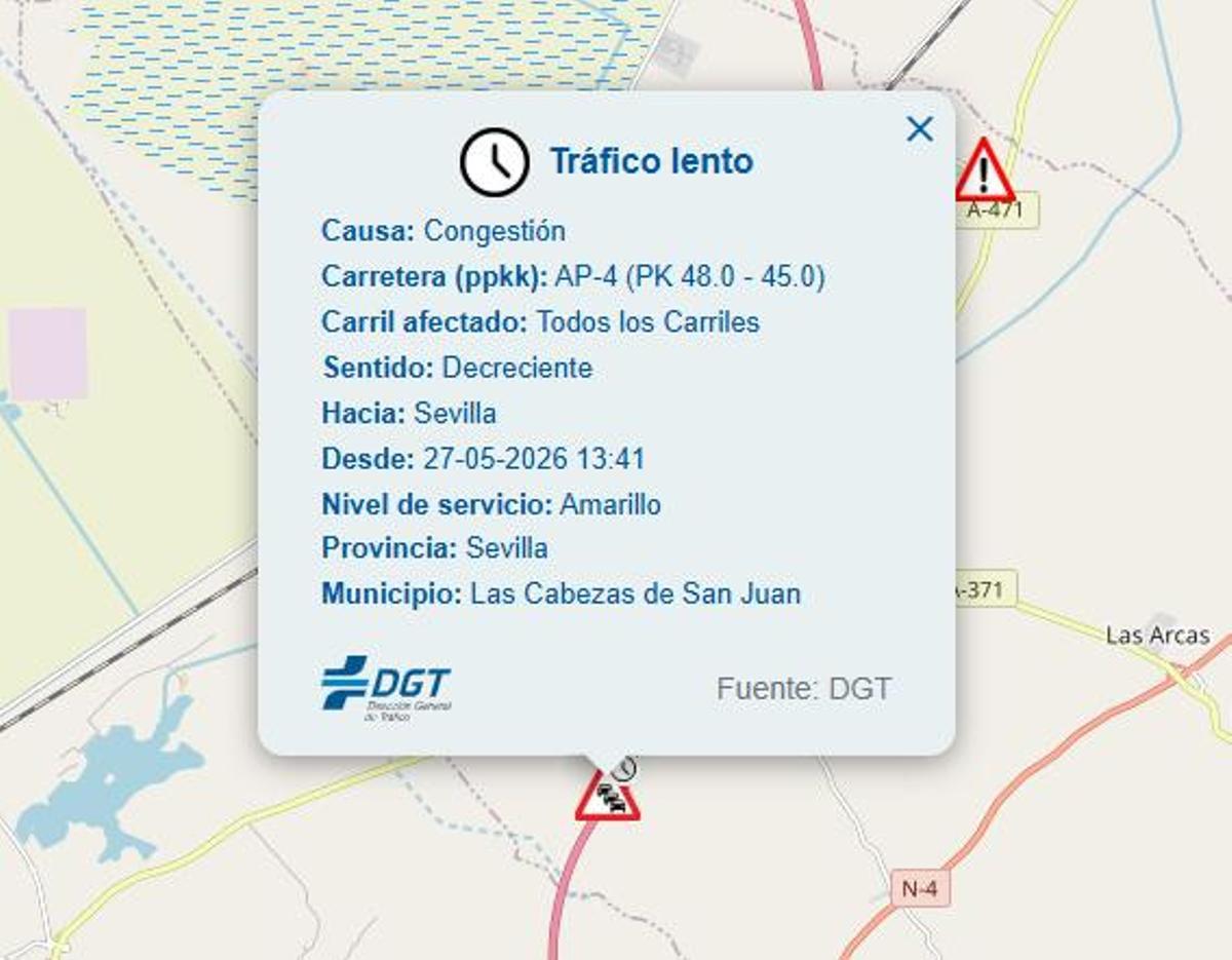 Aviso de la DGT sobre el accidente