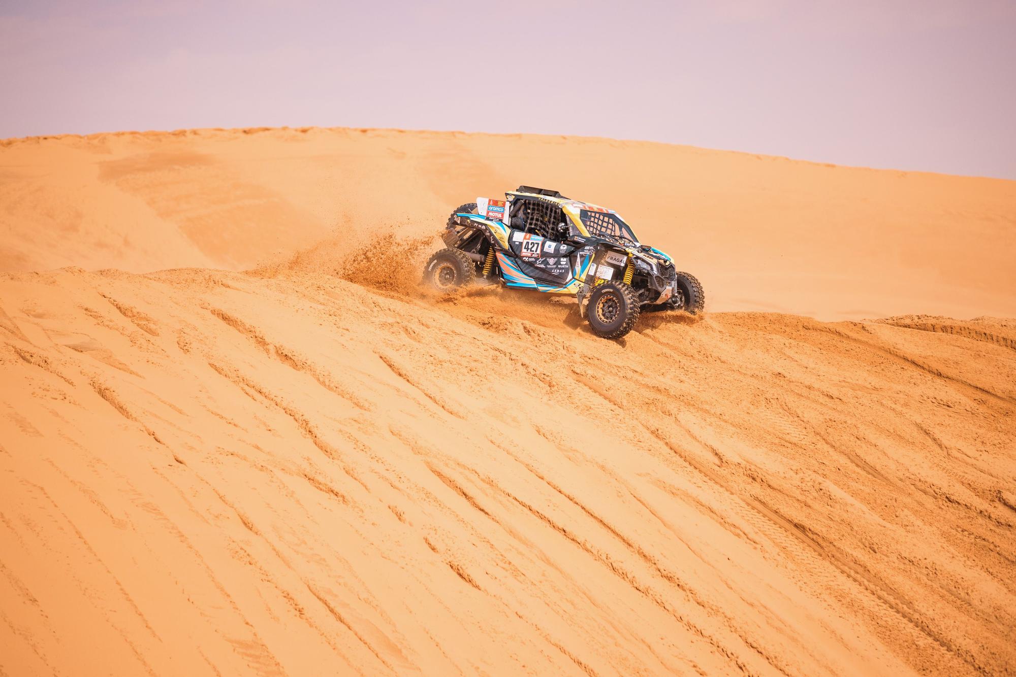 Podio en la meta del Dakar de Peñate