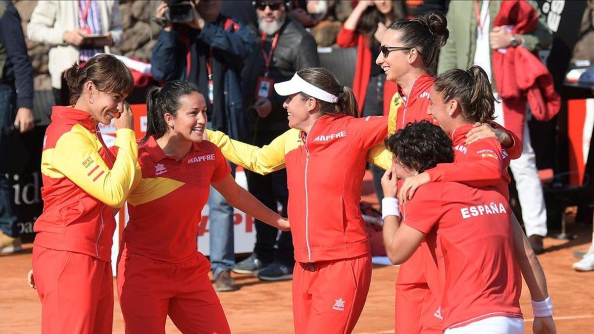 Las jugadoras del equipo de Copa Federación, en la Liga Mapfre