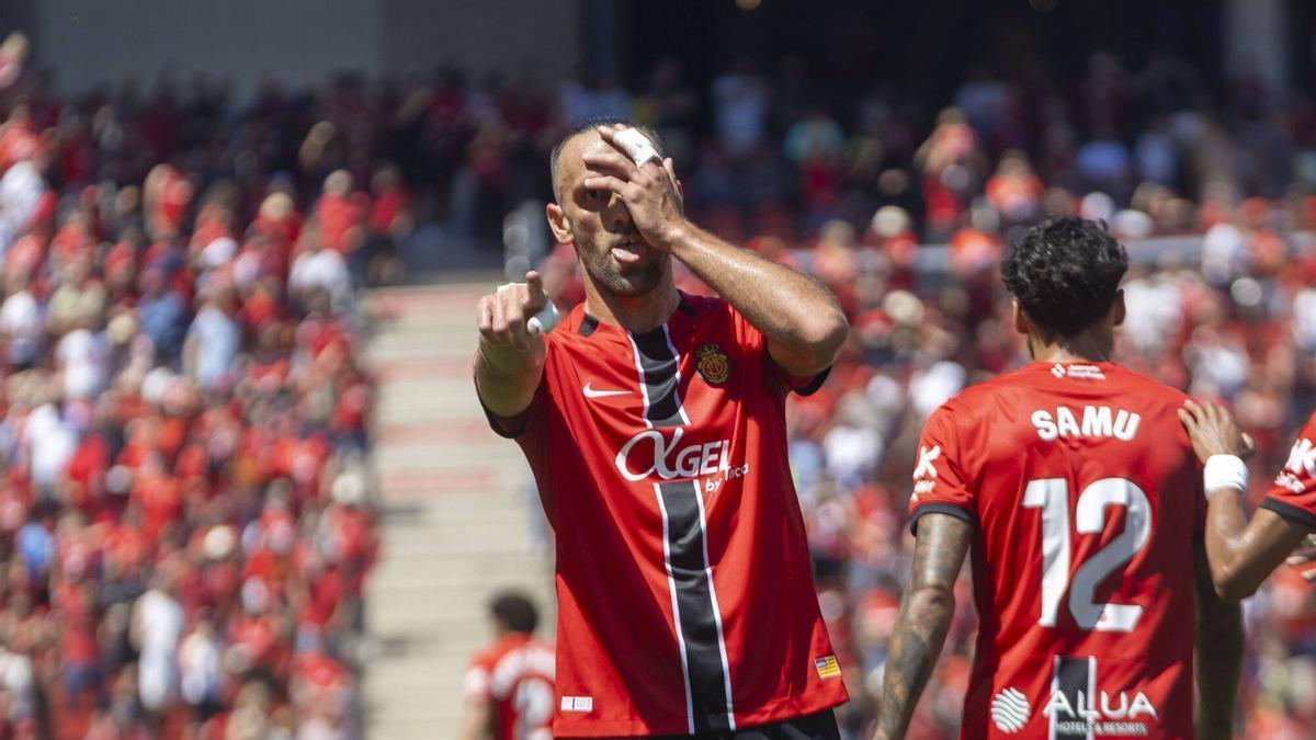 Muriqi, celebrando un gol ante el Villarreal en Son Moix.
