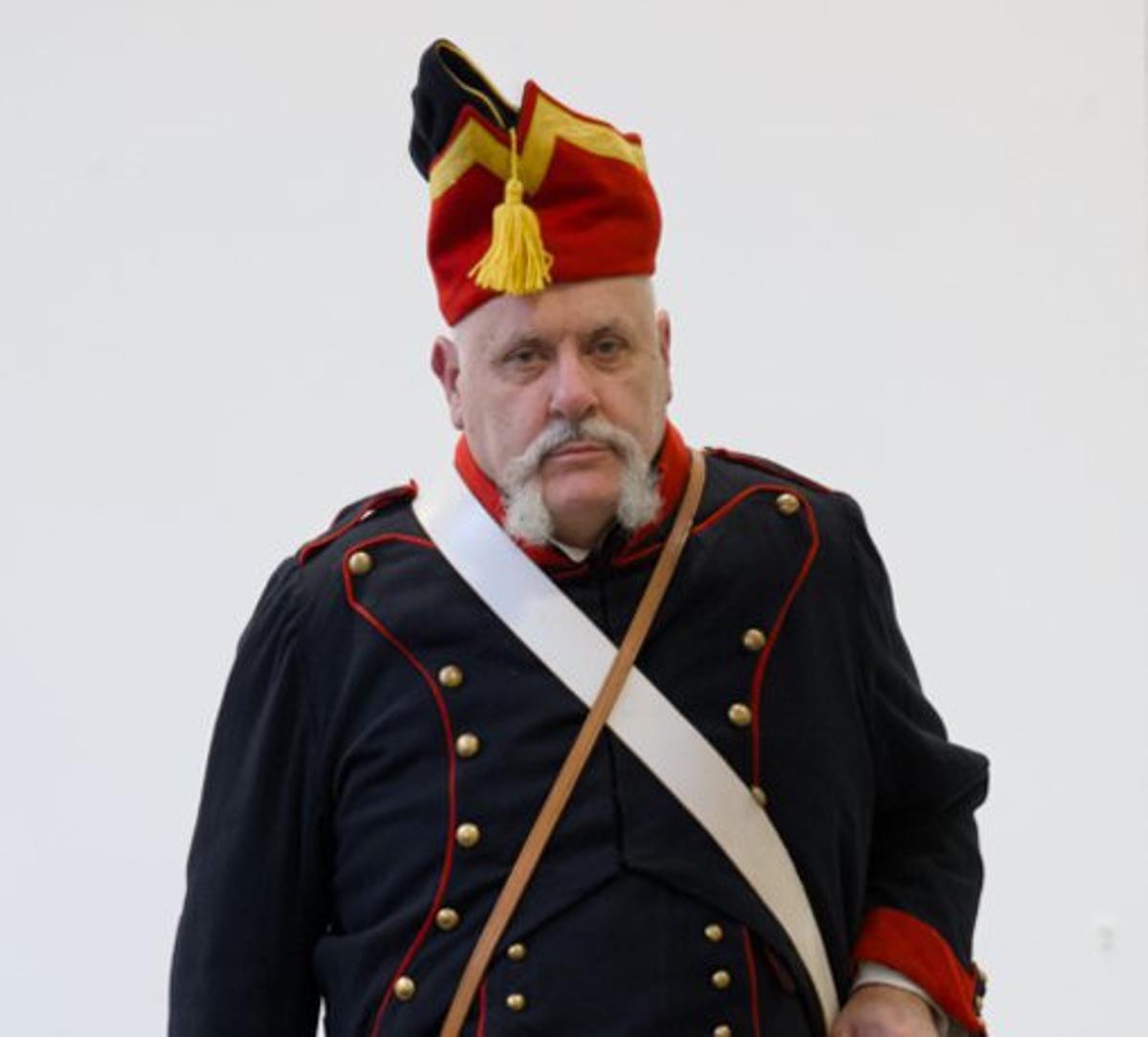 José Rico, actor que da vida a Pedro Menéndez de Avilés en la celebración anual del Llamamiento del Adelantado por las calles avilesinas para el.reclutamiento de adeptos para explorar La Florida.