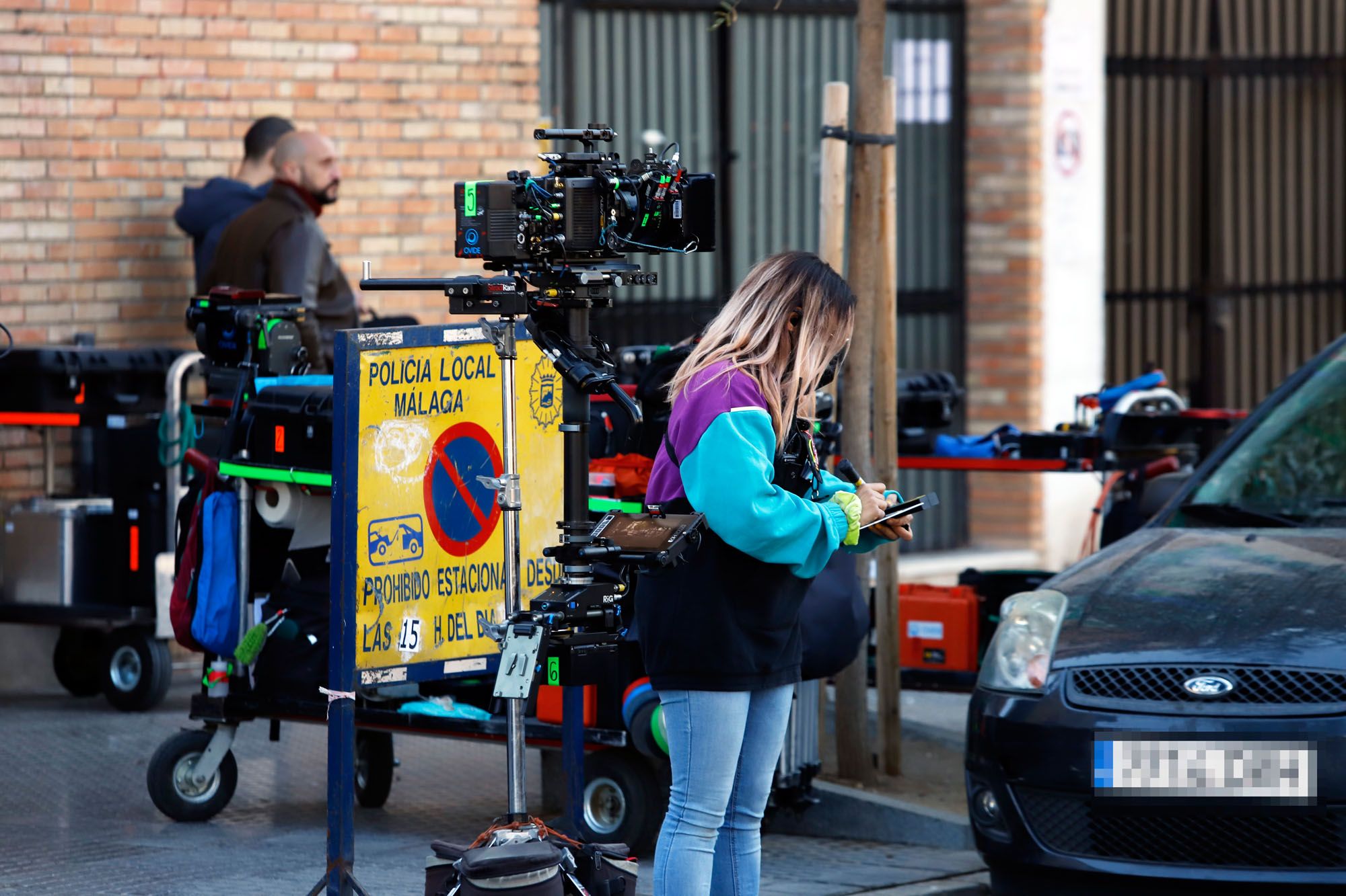 Rodaje de la serie 'La chica de nieve' de Netflix en Málaga.