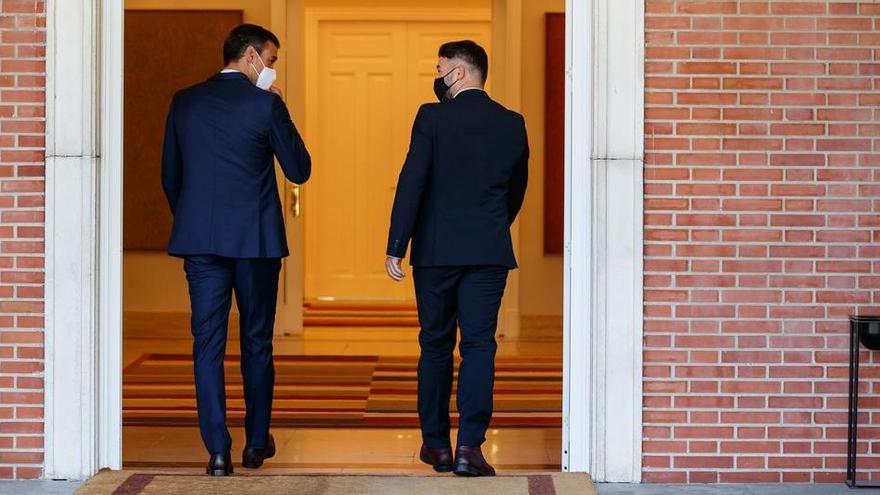 Sánchez en su última reunión con Rufián.